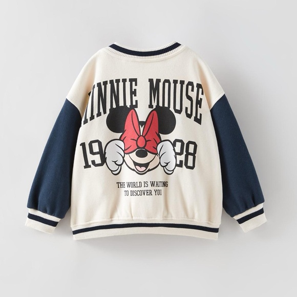 Zara Other - Zara Kids Varsity Minnie Mouse Bomber Jacket Disney Trip